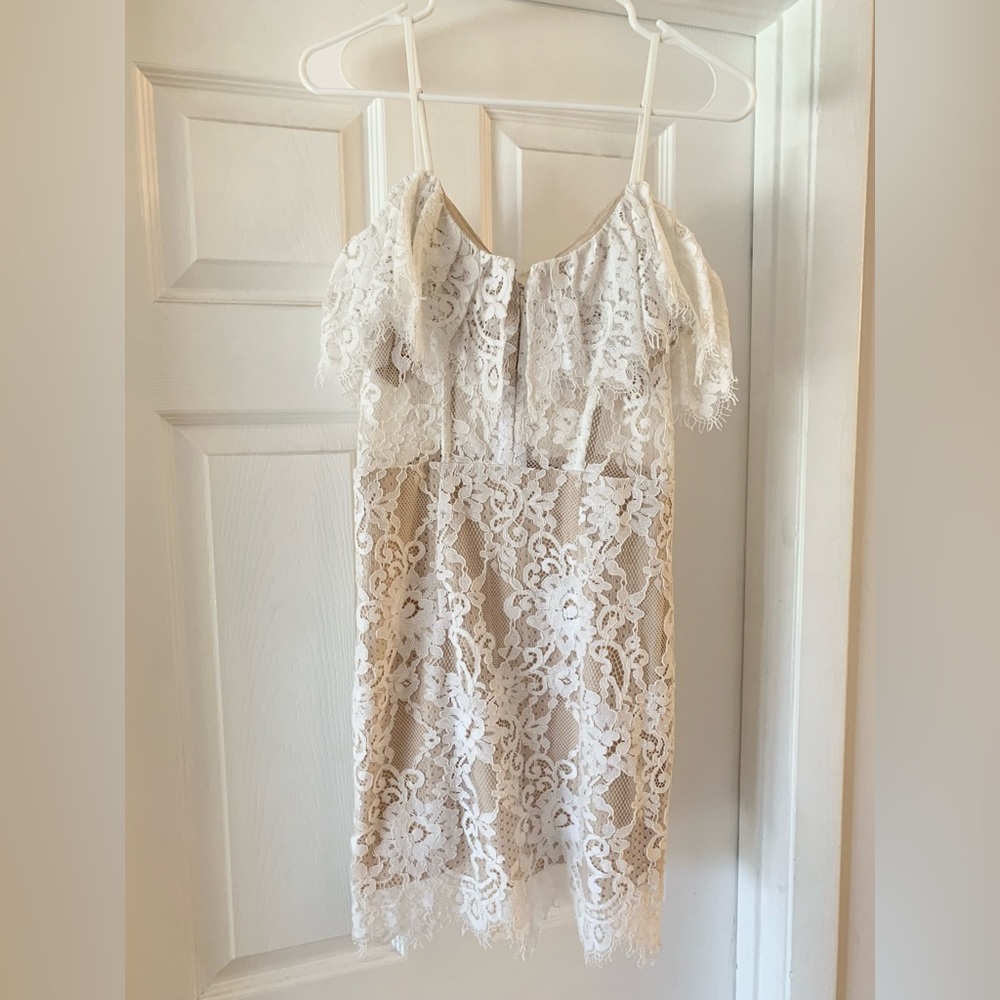 White and sheer mini dress
